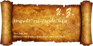 Ungváry Zenóbia névjegykártya